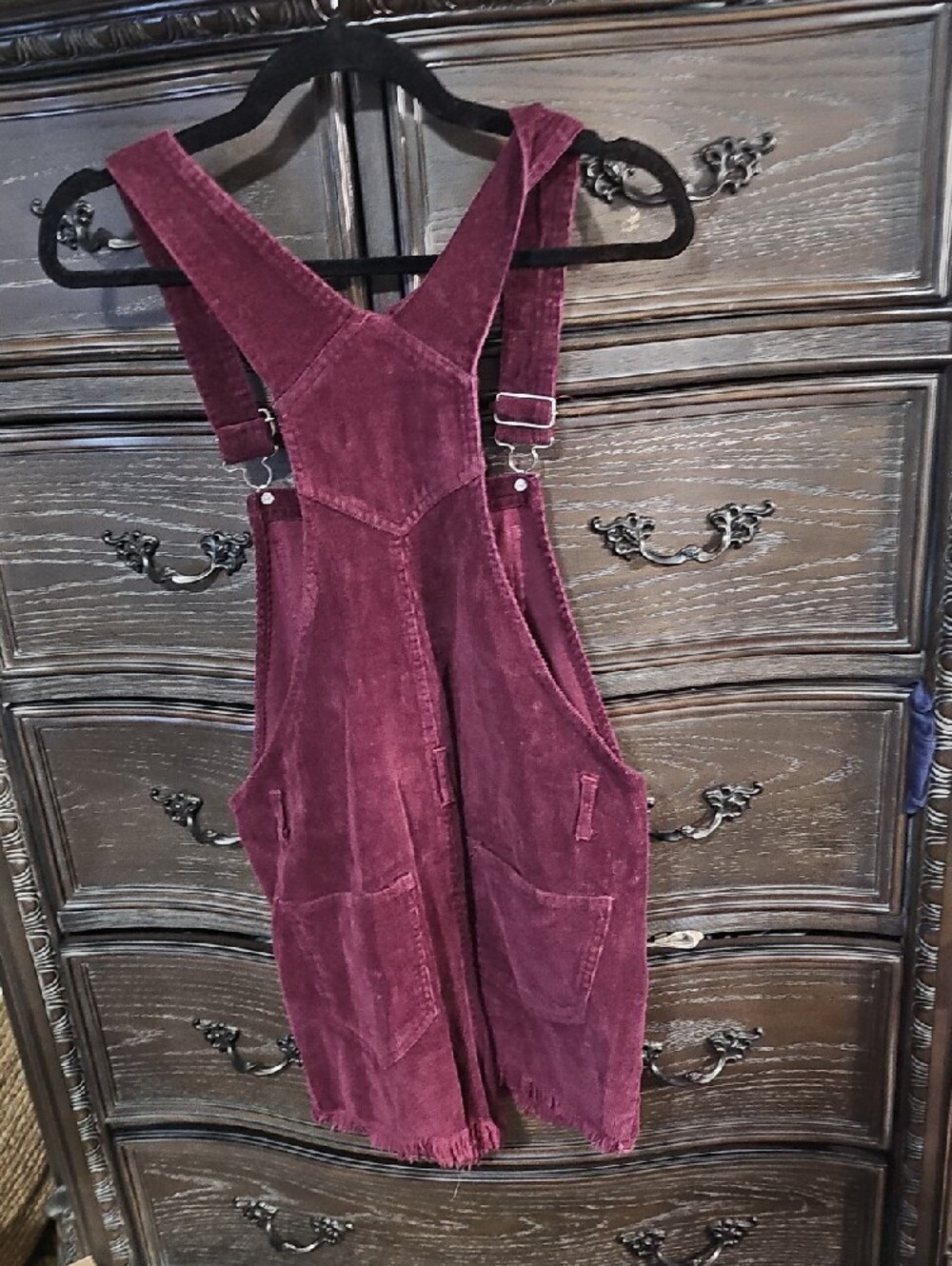 Brandy Melville Burgundy Corduroy Overall Romper - Picture 3 of 5